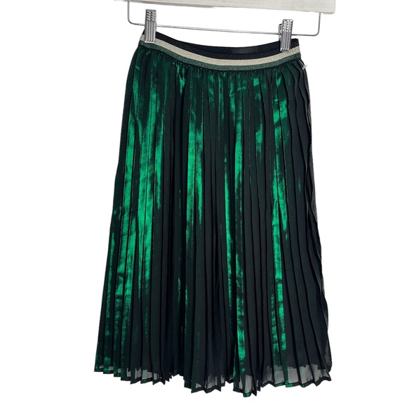 Catimini Other - 42) KIDS GIRLS Catimini Long Green Pleated Shimmer Skirt Size 8 Girls